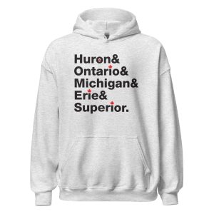 The Great Lakes - Unisex Hoodie - Dark Print + Light Fabric