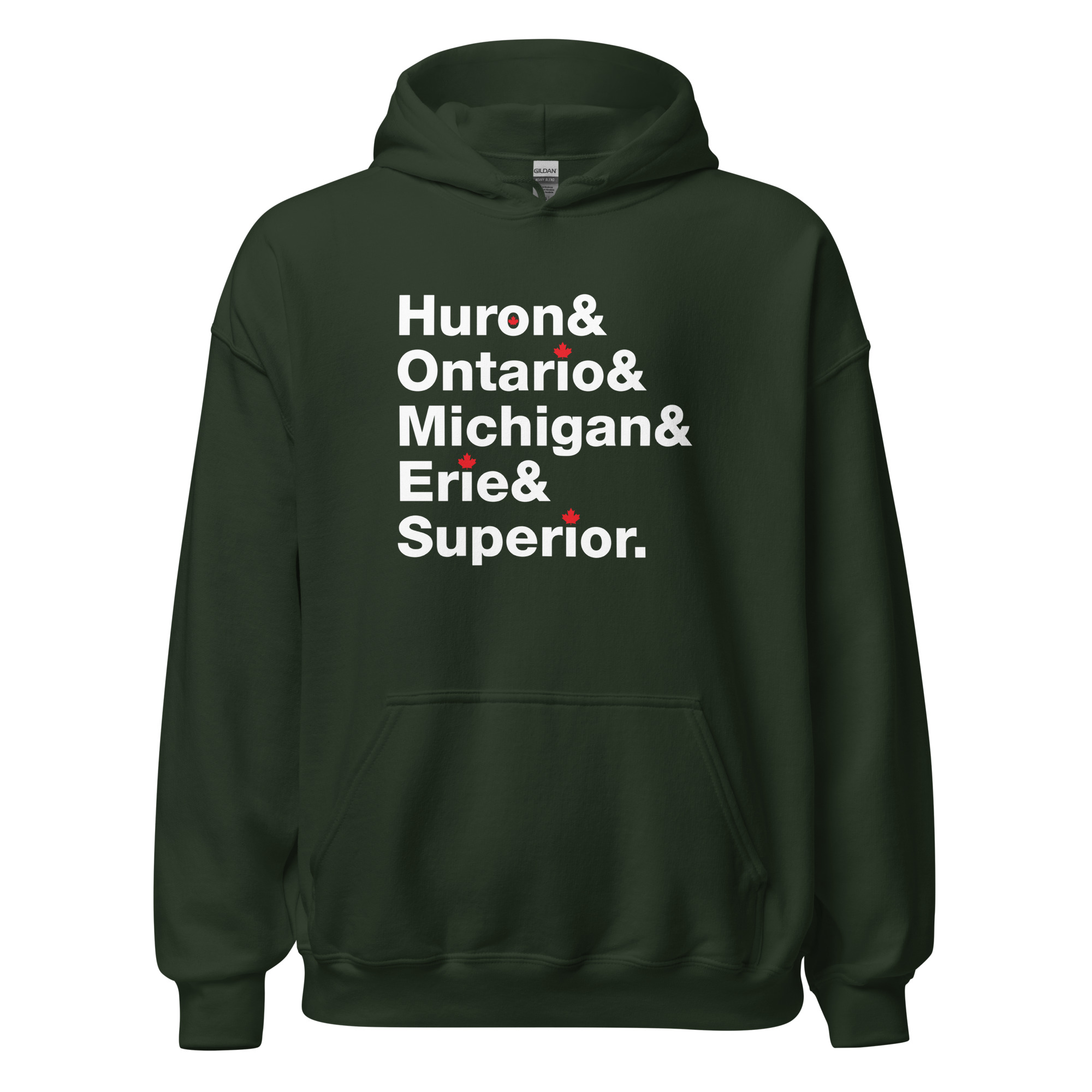 The Great Lakes – Unisex Hoodie – Light Print + Dark Fabric - Image 3