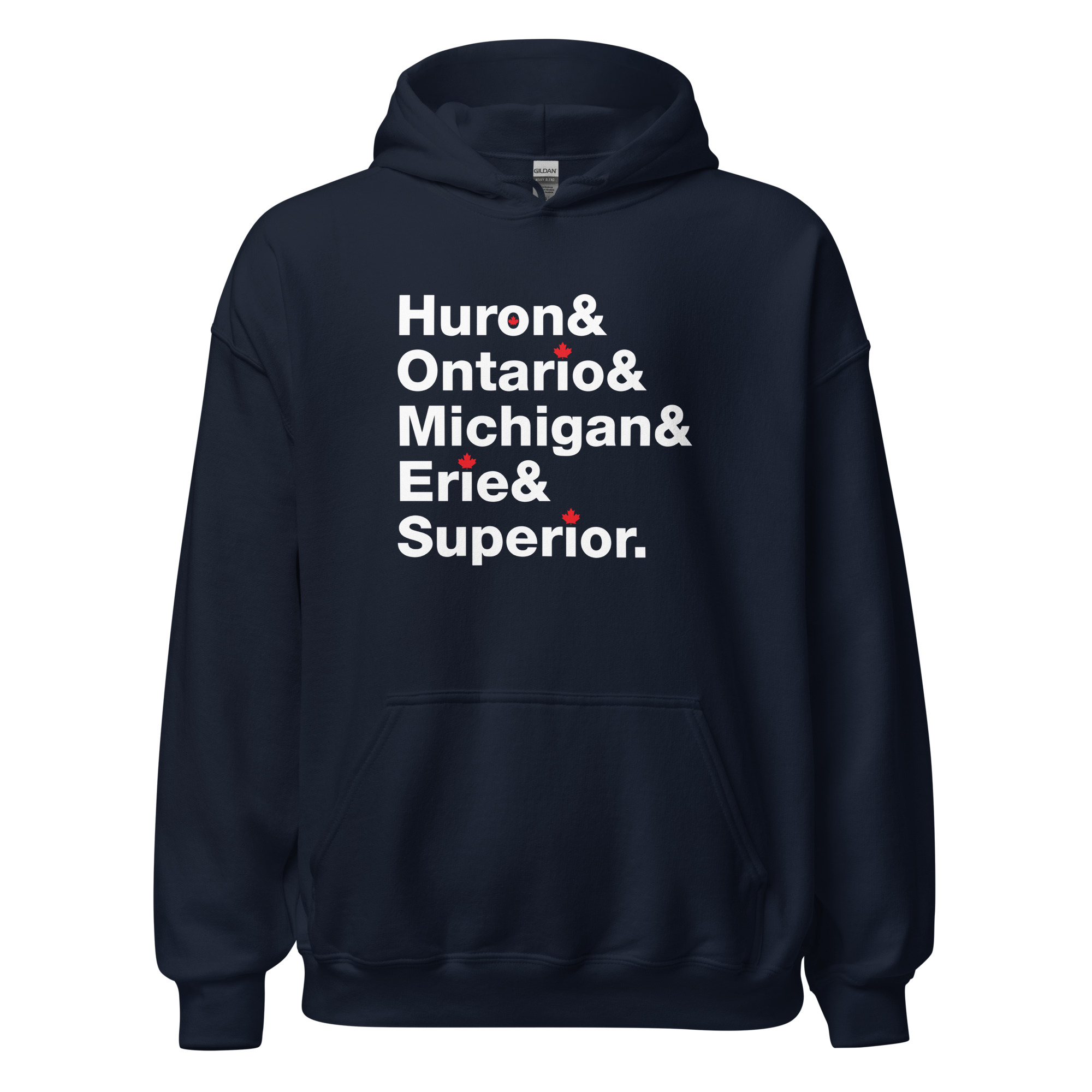 The Great Lakes – Unisex Hoodie – Light Print + Dark Fabric - Image 2